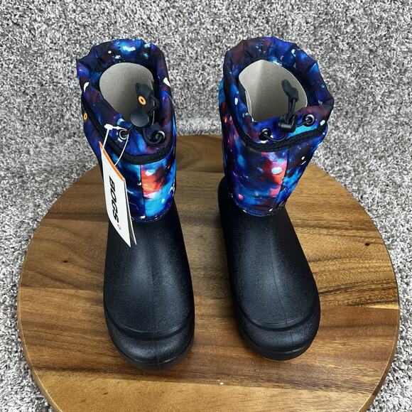 Bogs Snow Shell Aqua Multi Youth Size 3 Winter Boots Pull Up Waterproof Rainw - Picture 4 of 11